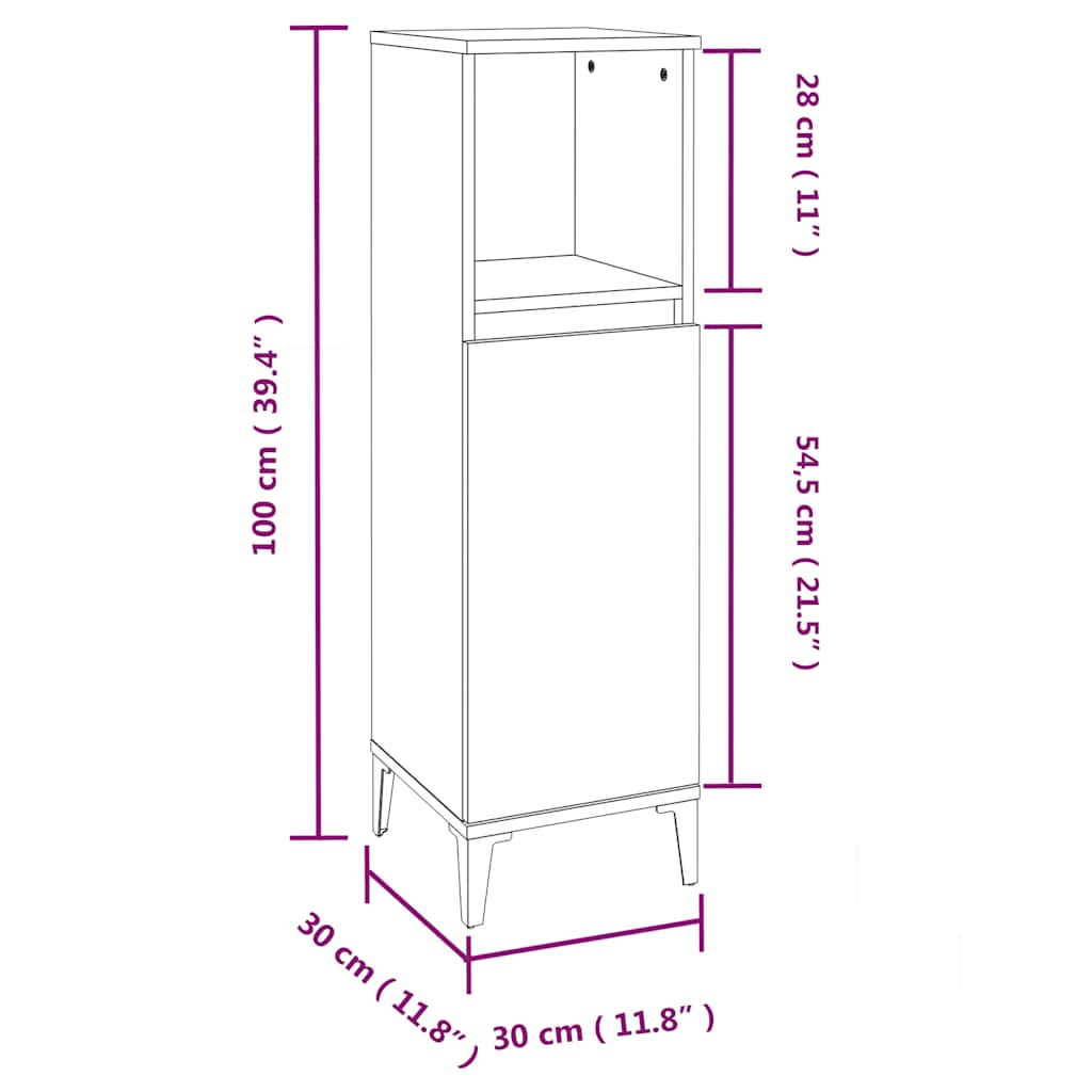 3-tlg. Badmöbel-Set Räuchereiche Holzwerkstoff