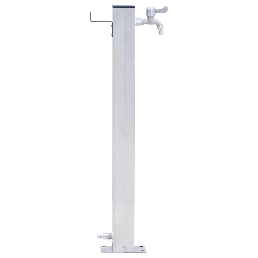 Wassersäule für den Garten 60 cm Edelstahl Quadratisch