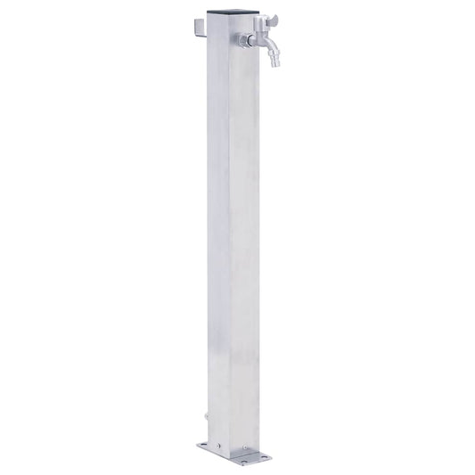 Wassersäule für den Garten 100 cm Edelstahl Quadratisch