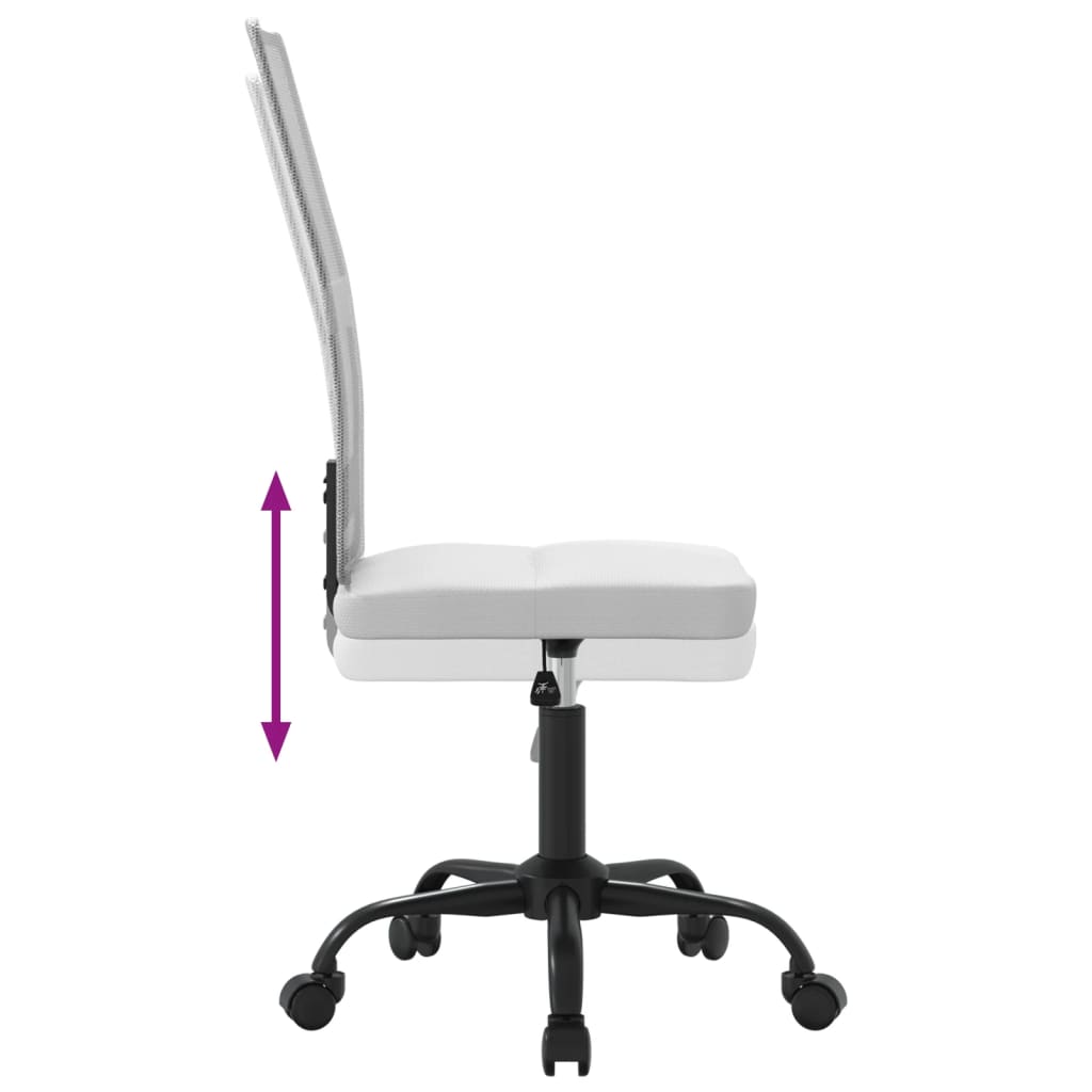 Chaise de bureau réglable en hauteur, en tissu mesh, blanche
