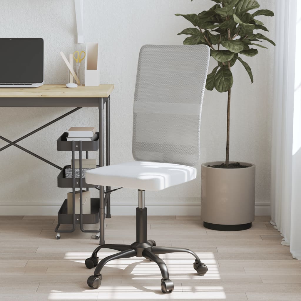 Chaise de bureau réglable en hauteur, en tissu mesh, blanche