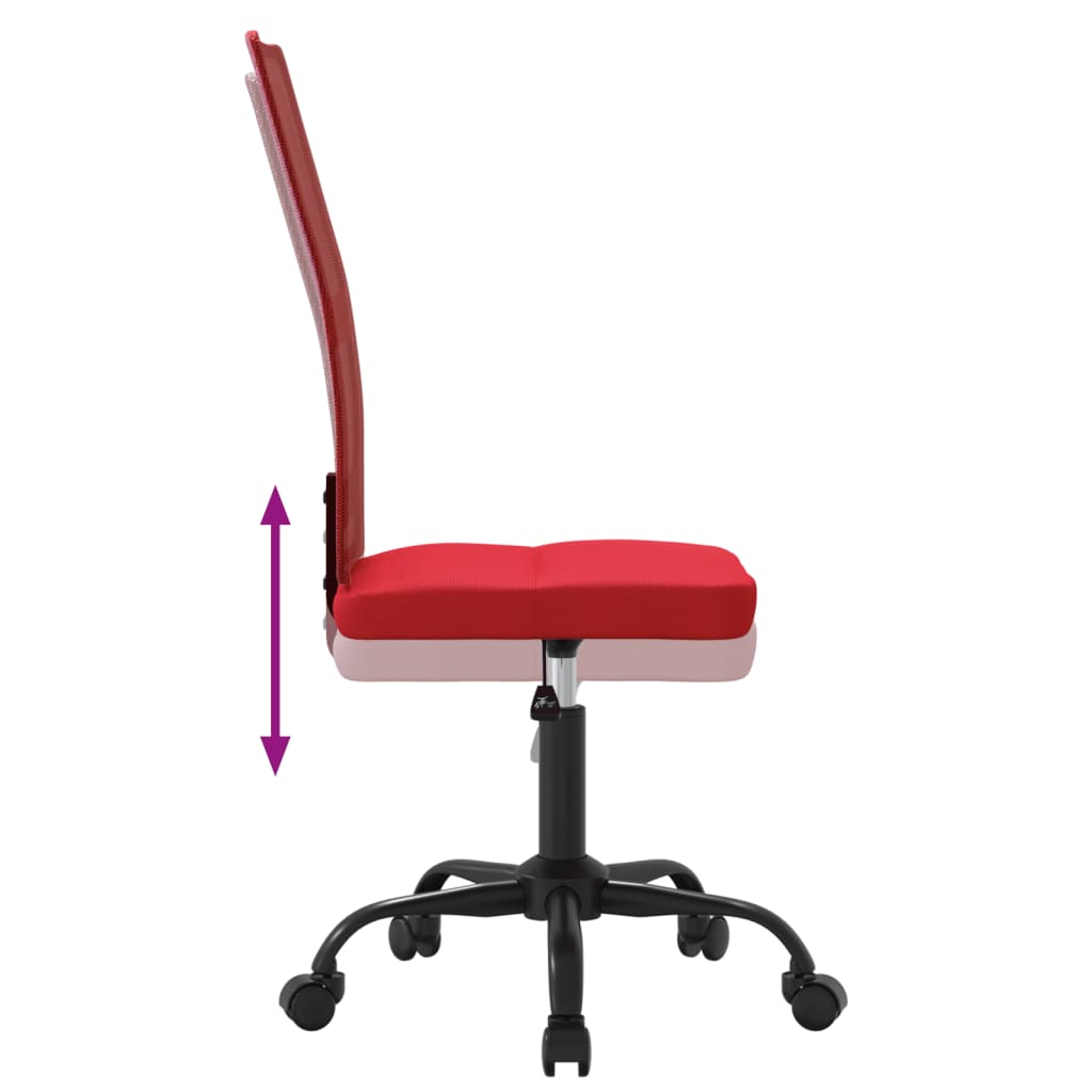 Office Chair Height Adjustable Wine Red Mesh Fabric