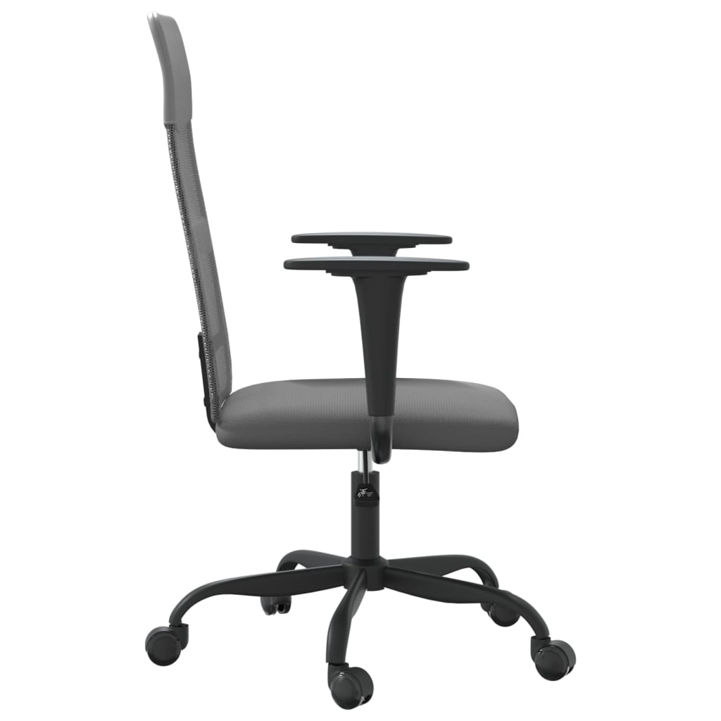 Office Chair Height Adjustable Grey Mesh and Faux Leather