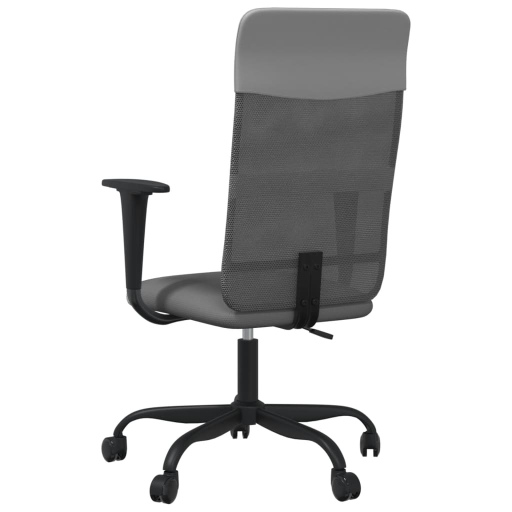 Office Chair Height Adjustable Grey Mesh and Faux Leather