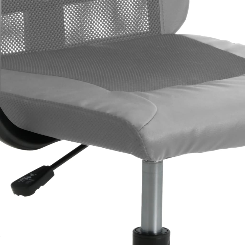 Office Chair Height-Adjustable Grey Mesh and Faux Leather