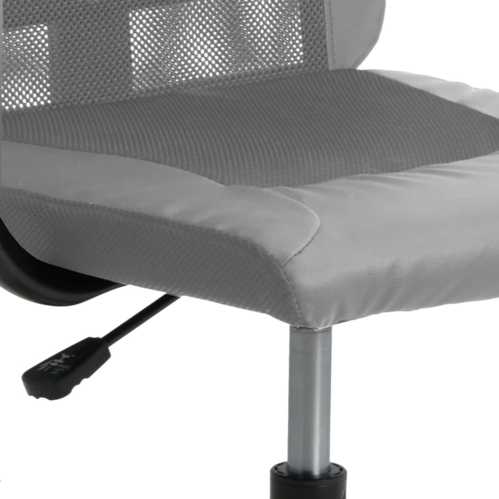 Chaise de bureau réglable en hauteur, grise, en tissu maillé et similicuir