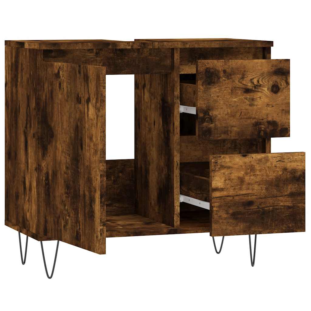 Badschrank Räuchereiche 65x33x60 cm Holzwerkstoff