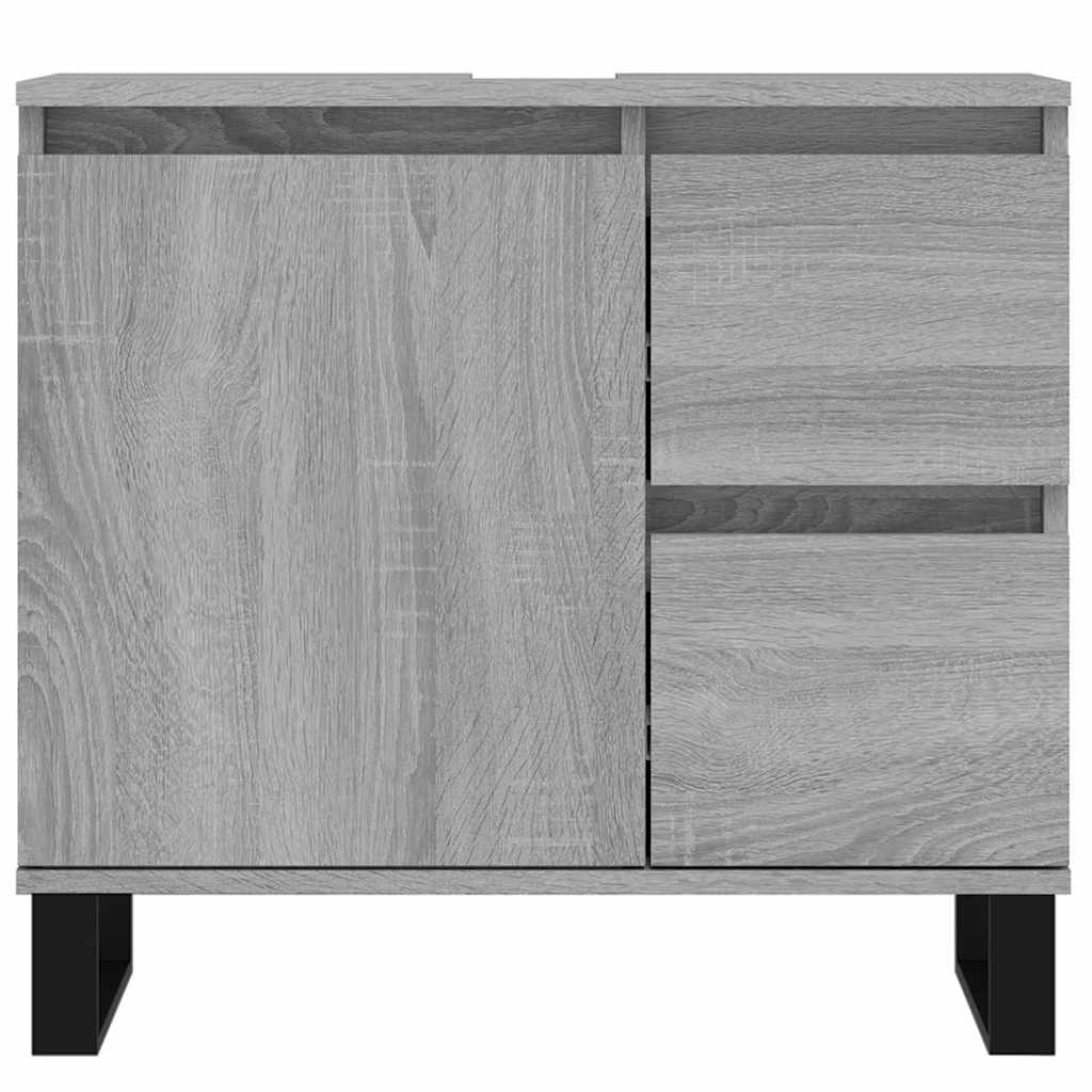 Badschrank Grau Sonoma 65x33x60 cm Holzwerkstoff