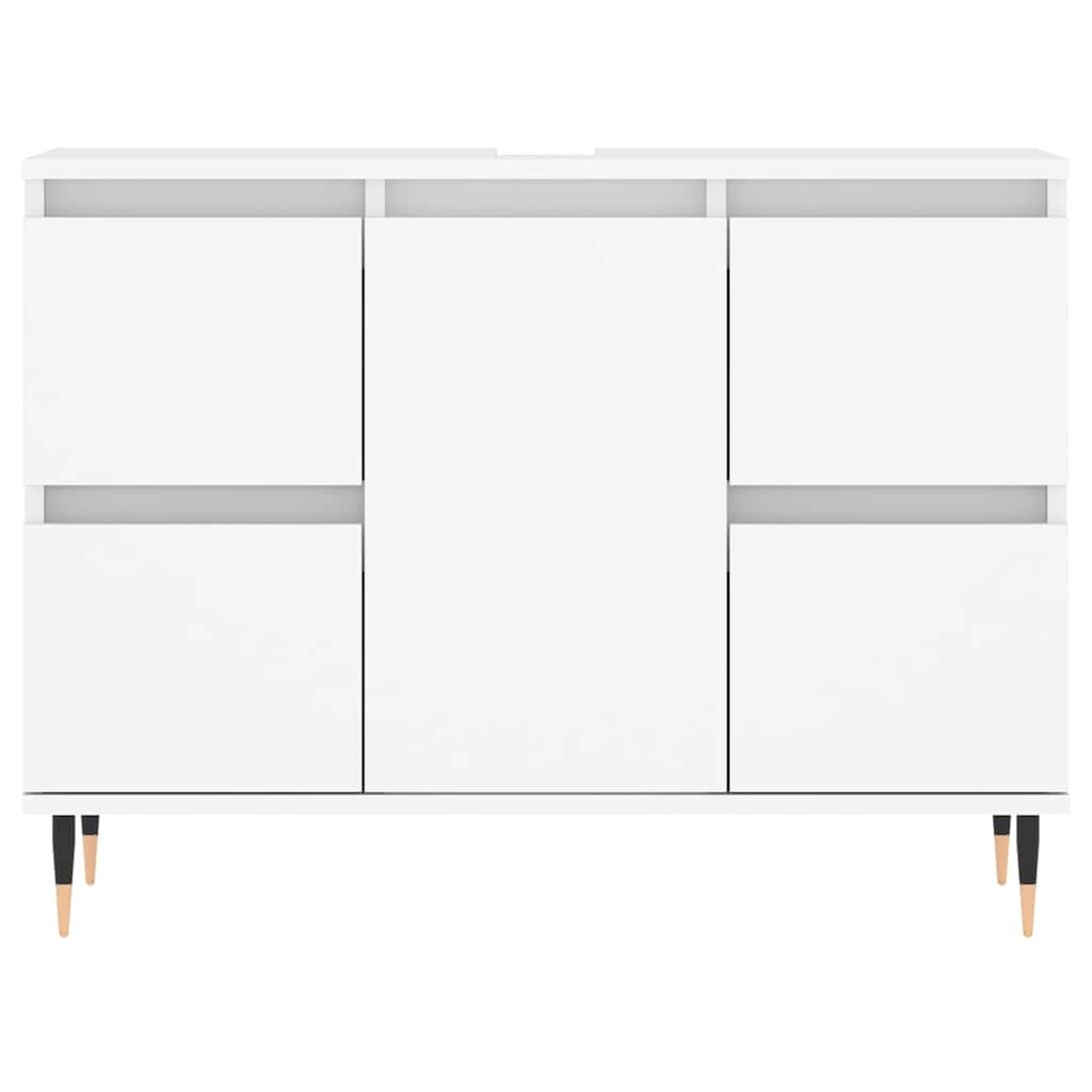 Badschrank Weiß 80x33x60 cm Holzwerkstoff