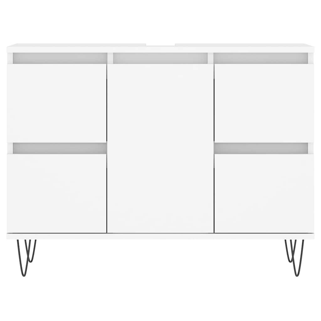 Badschrank Weiß 80x33x60 cm Holzwerkstoff