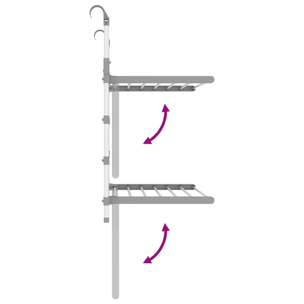 Séchoir à linge pour balcon 54x25x42 cm Aluminium