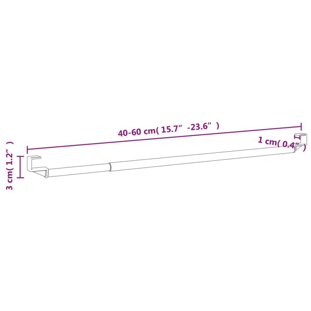 Gardinenstangen 2 Stk. Weiß und Silbern 40-60 cm Aluminium