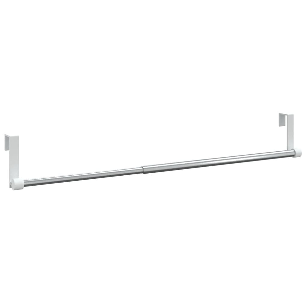 Tringles à rideaux 2 p. Blanc et argenté 40-60 cm Aluminium