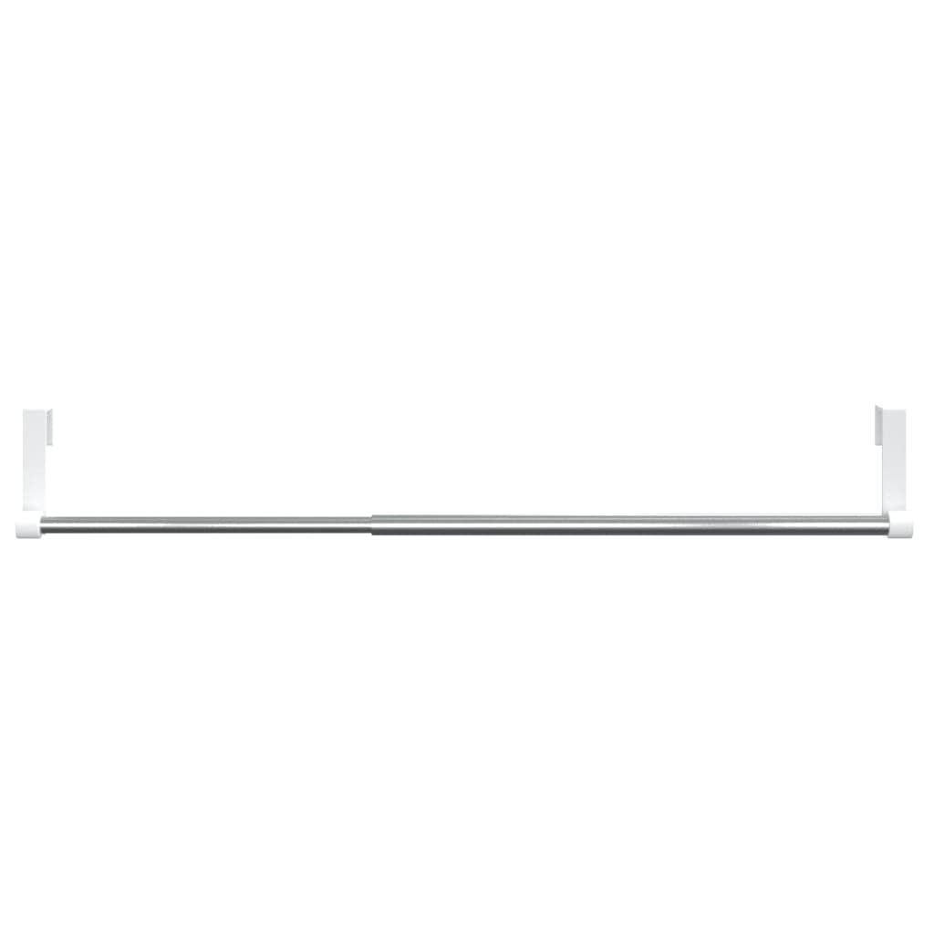 Tringles à rideaux 2 p. Blanc et argenté 40-60 cm Aluminium