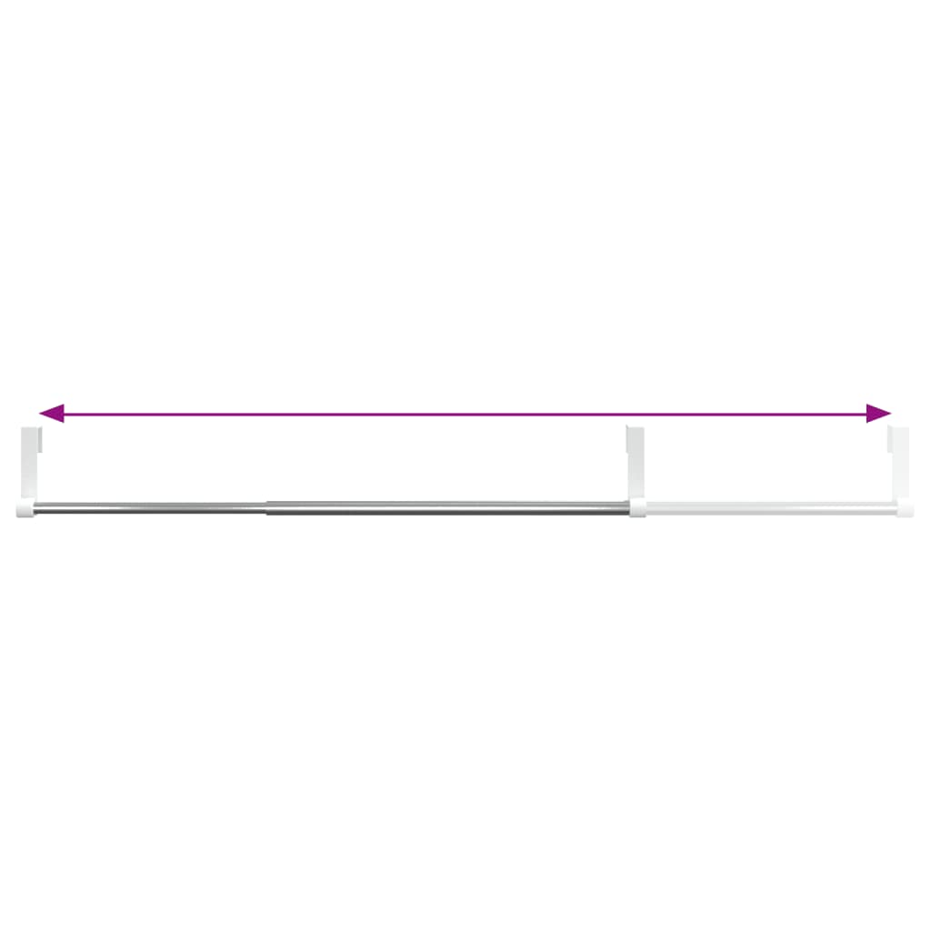 Tringles à rideaux 2 p. Blanc et argenté 40-60 cm Aluminium