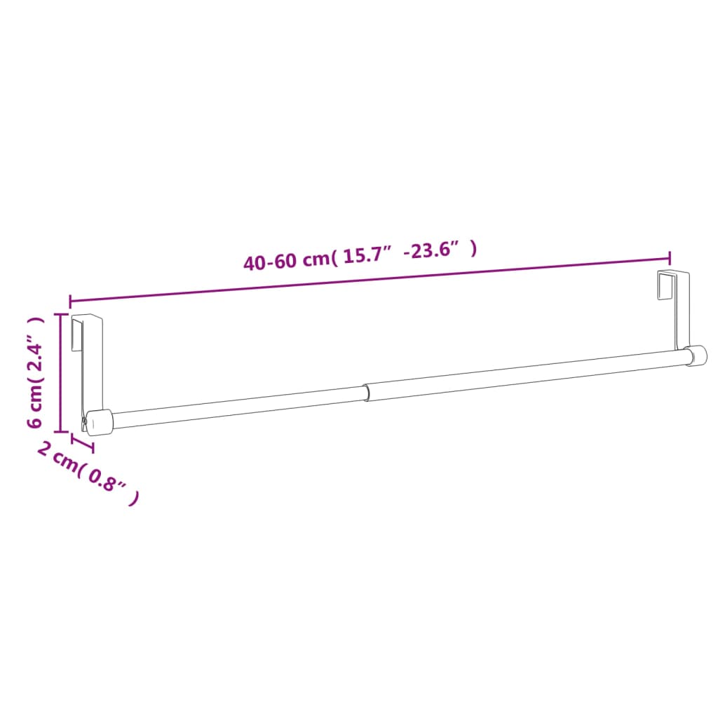 Tringles à rideaux 2 p. Blanc et argenté 40-60 cm Aluminium