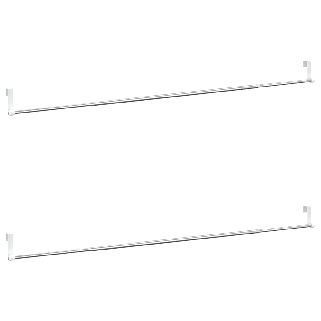 Curtain rods, 2 pcs, white and silver, 90-135 cm, aluminum