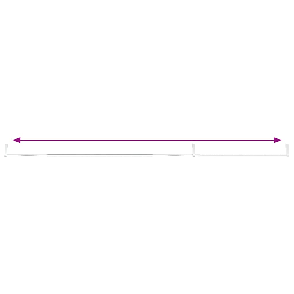 Curtain rods, 2 pcs, white and silver, 90-135 cm, aluminum