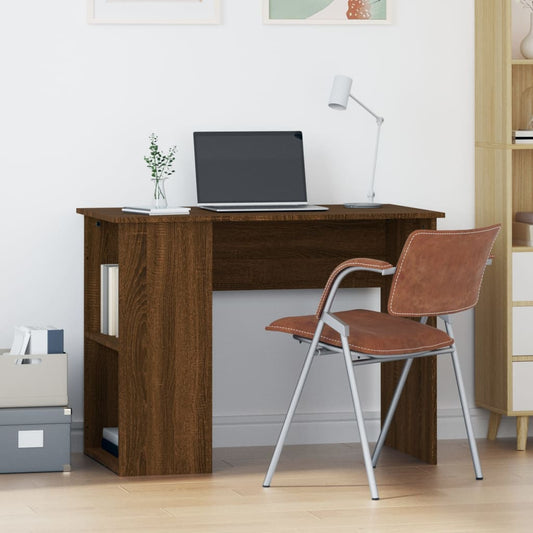 Bureau marron aspect chêne 100x55x75 cm panneau de particules