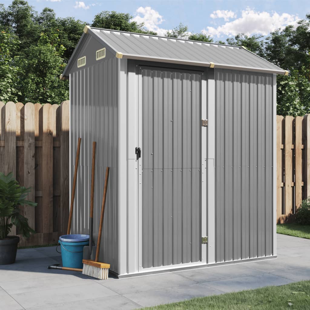 Gartenhaus Hellgrau 192x152,5x237 cm Verzinkter Stahl