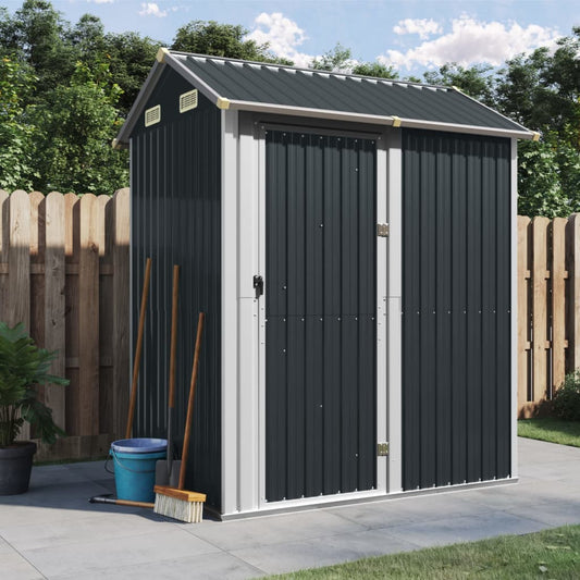 Gartenhaus Anthrazit 192x152,5x237 cm Verzinkter Stahl