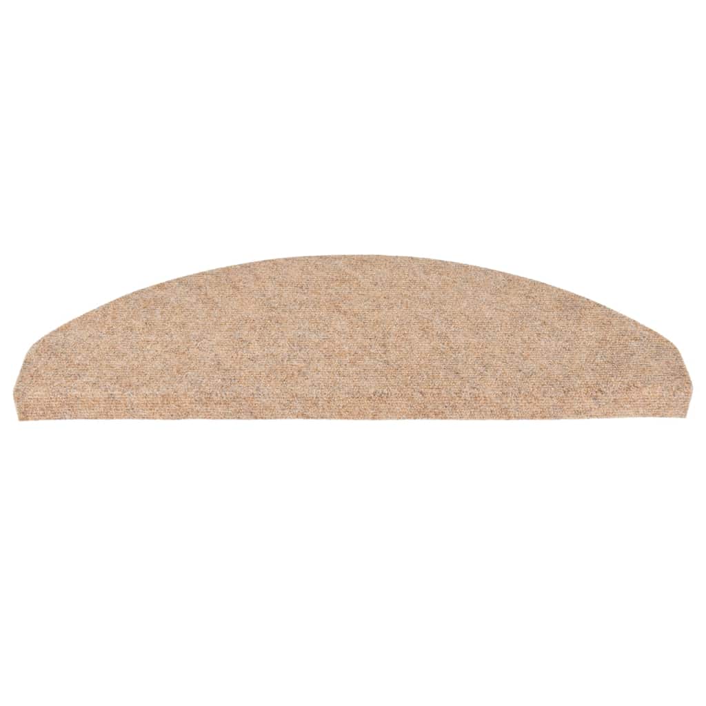 Marches d'escalier auto-adhésives 10 pcs Beige 65x22,5x3,5 cm