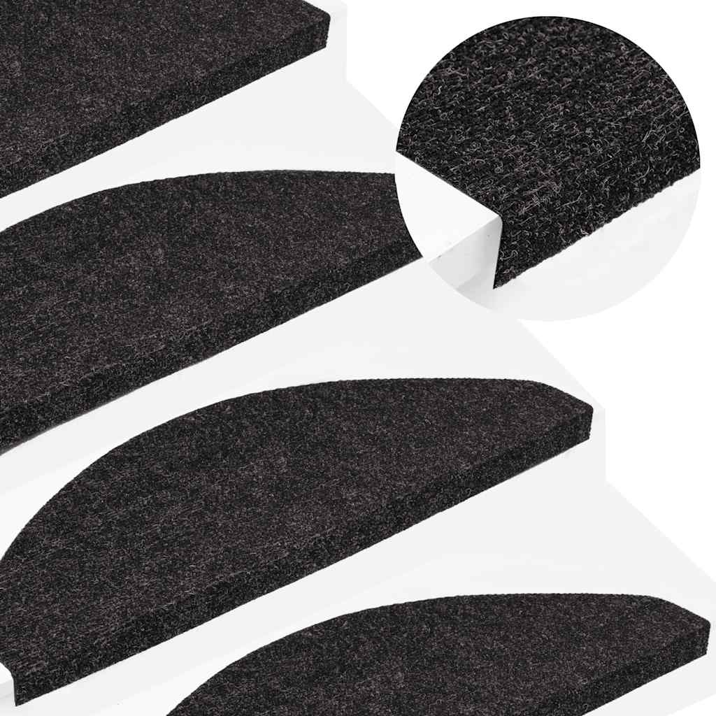 Stair Mats Self-Adhesive 10 pcs. Anthracite 65x22.5x3.5 cm