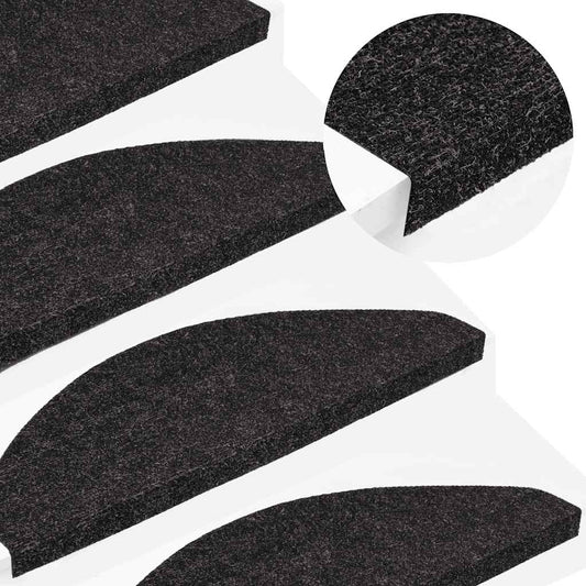 Stair Mats Self-Adhesive 10 pcs. Anthracite 65x22.5x3.5 cm