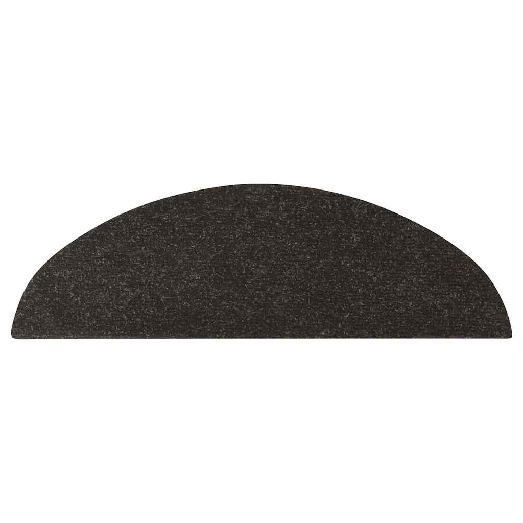 Stair Mats Self-Adhesive 10 pcs Black 56x17x3 cm