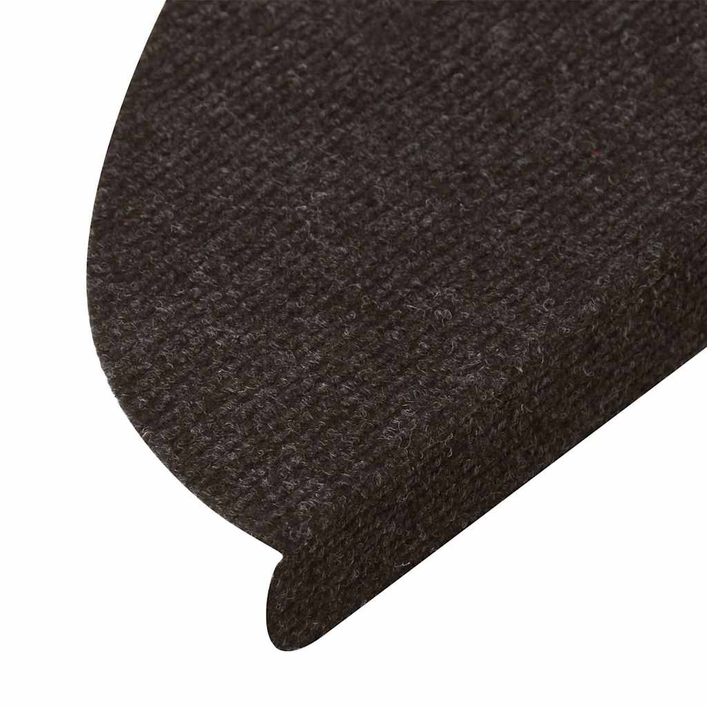Stair Mats Self-Adhesive 10 pcs Black 56x17x3 cm