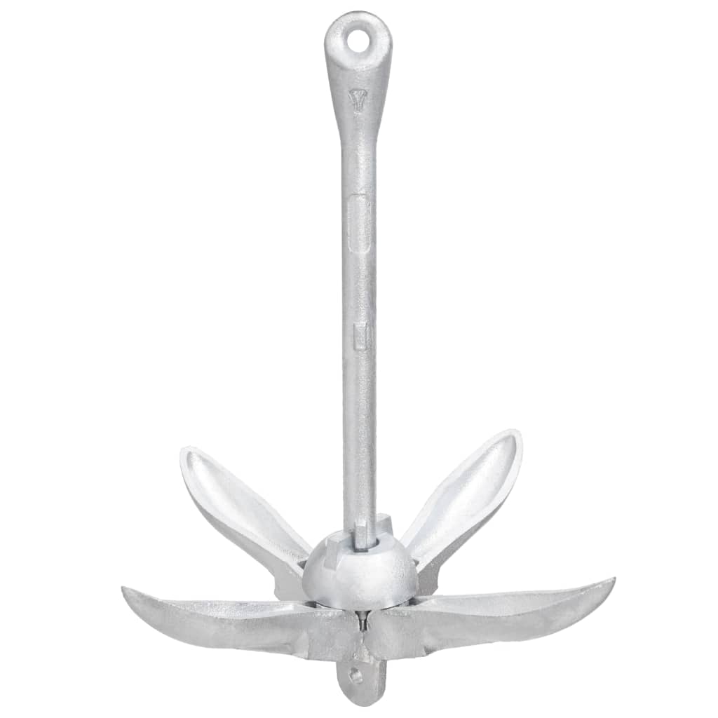 Ancre basculante argentée 4 kg, fonte galvanisée à chaud