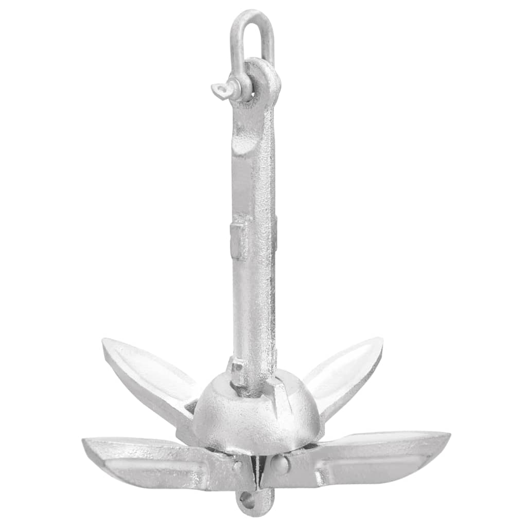 Klappanker mit Seil Silber 0,7 kg Feuerverzinktes Gusseisen