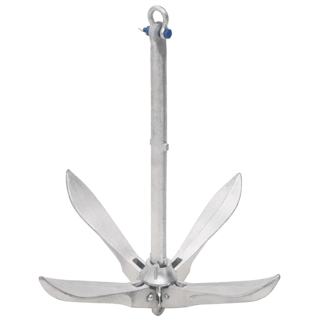 Ancre pliante avec cordage Argent 12 kg Fonte galvanisée à chaud