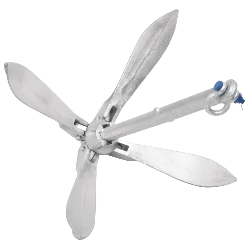Ancre pliante avec cordage Argent 12 kg Fonte galvanisée à chaud
