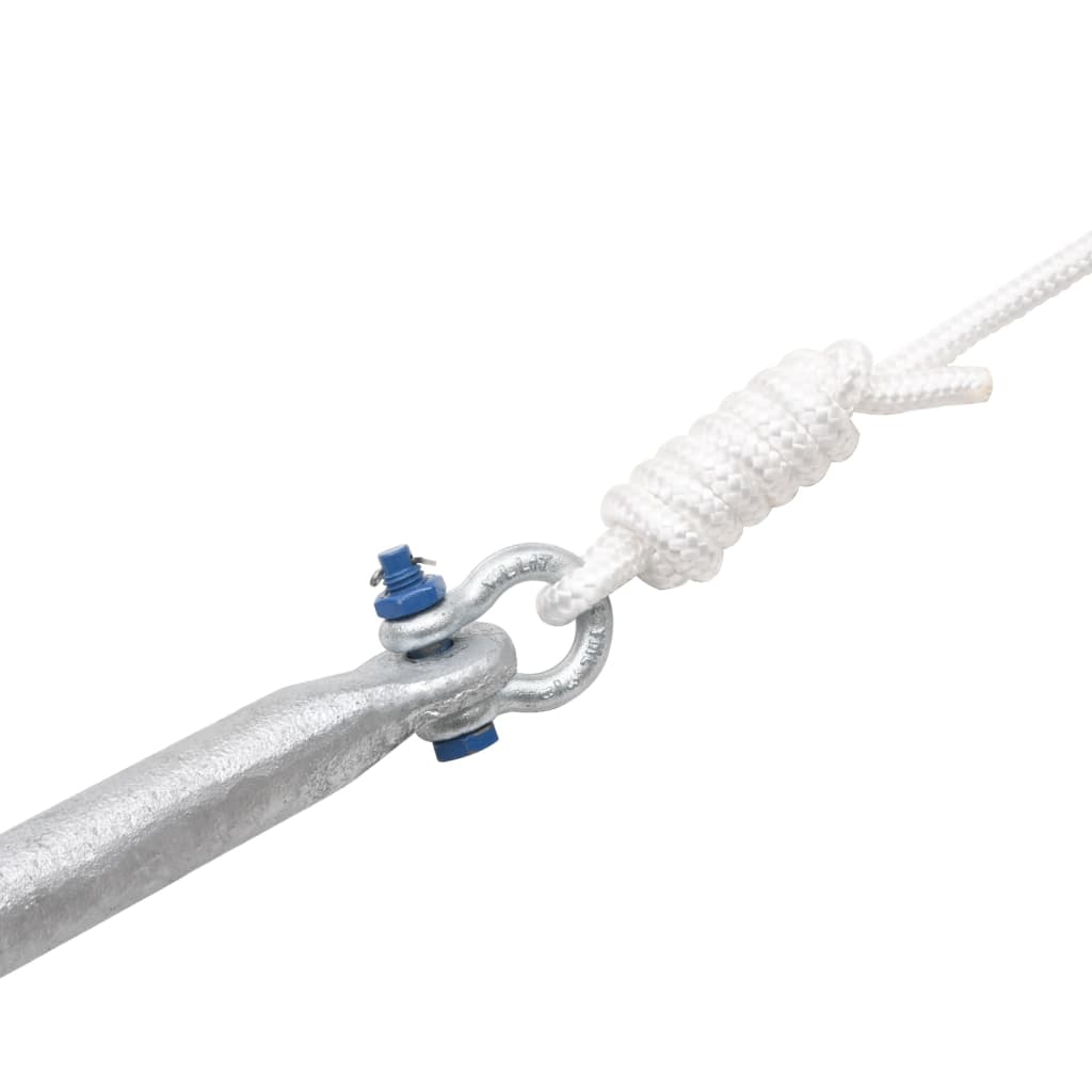 Ancre pliante avec cordage Argent 12 kg Fonte galvanisée à chaud