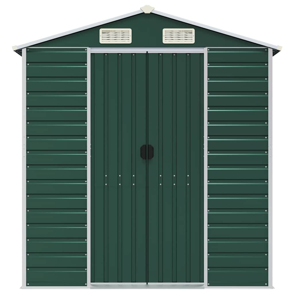 Gerätehaus Grün 191x640x198 cm Verzinkter Stahl