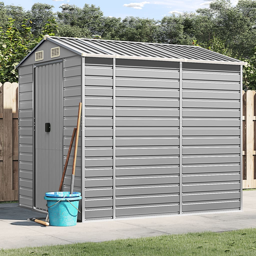 Gartenhaus Hellgrau 191 x 215 x 198 cm Verzinkter Stahl