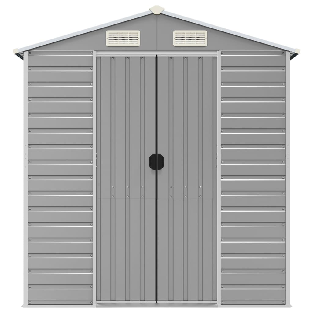 Gartenhaus Hellgrau 191x385x198 cm Verzinkter Stahl