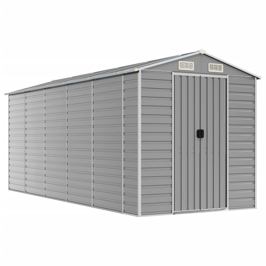 Gartenhaus Hellgrau 191 x 470 x 198 cm Verzinkter Stahl