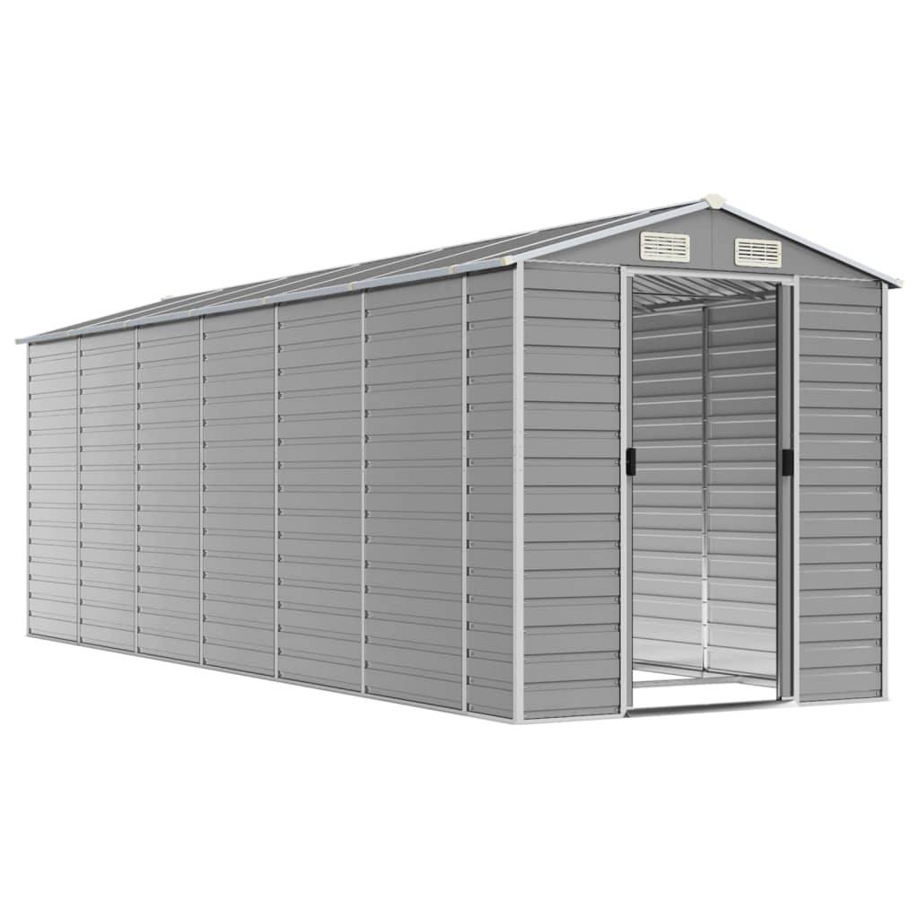 Gartenhaus Hellgrau 191 x 555 x 198 cm Verzinkter Stahl