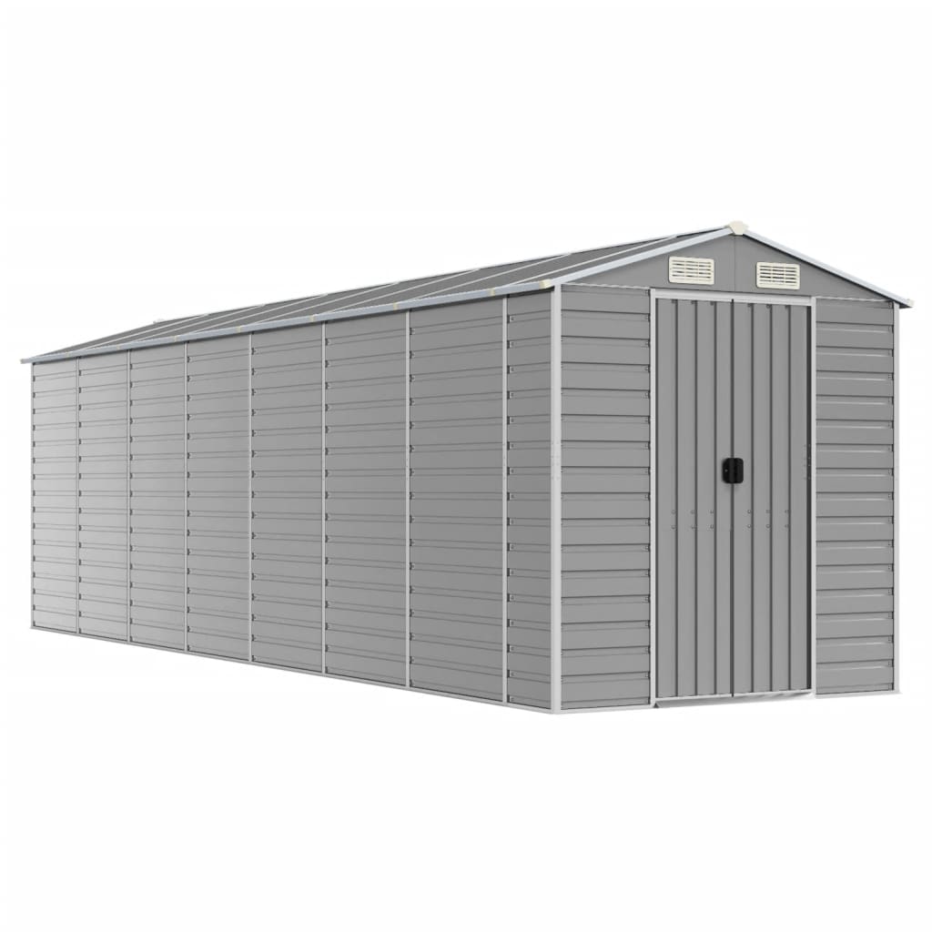 Gartenhaus Hellgrau 191 x 640 x 198 cm Verzinkter Stahl