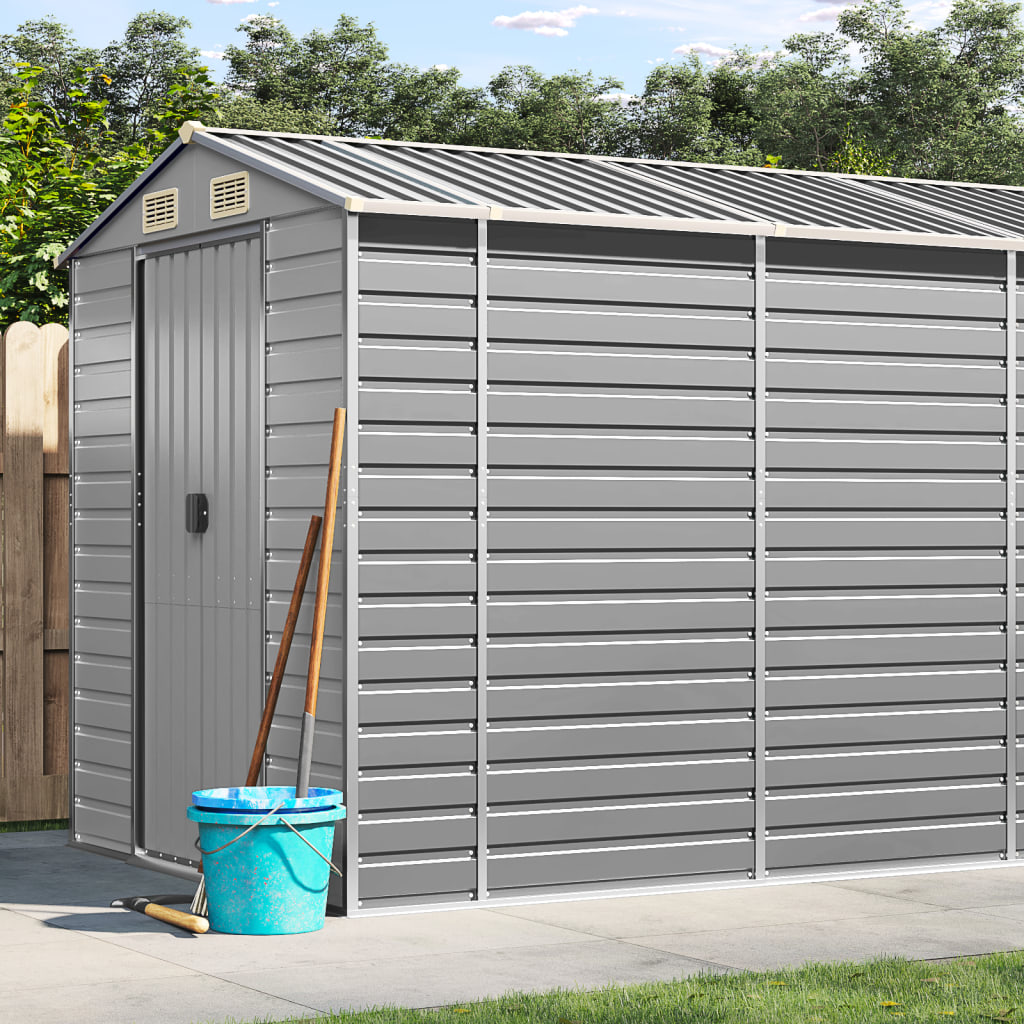 Gartenhaus Hellgrau 191x895x198 cm Verzinkter Stahl
