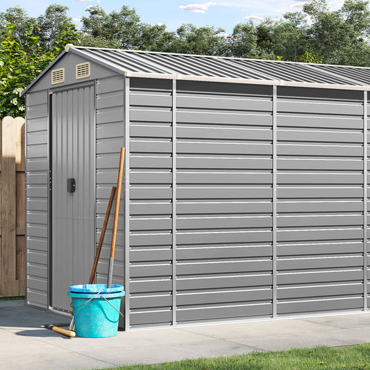 Gartenhaus Hellgrau 191x895x198 cm Verzinkter Stahl