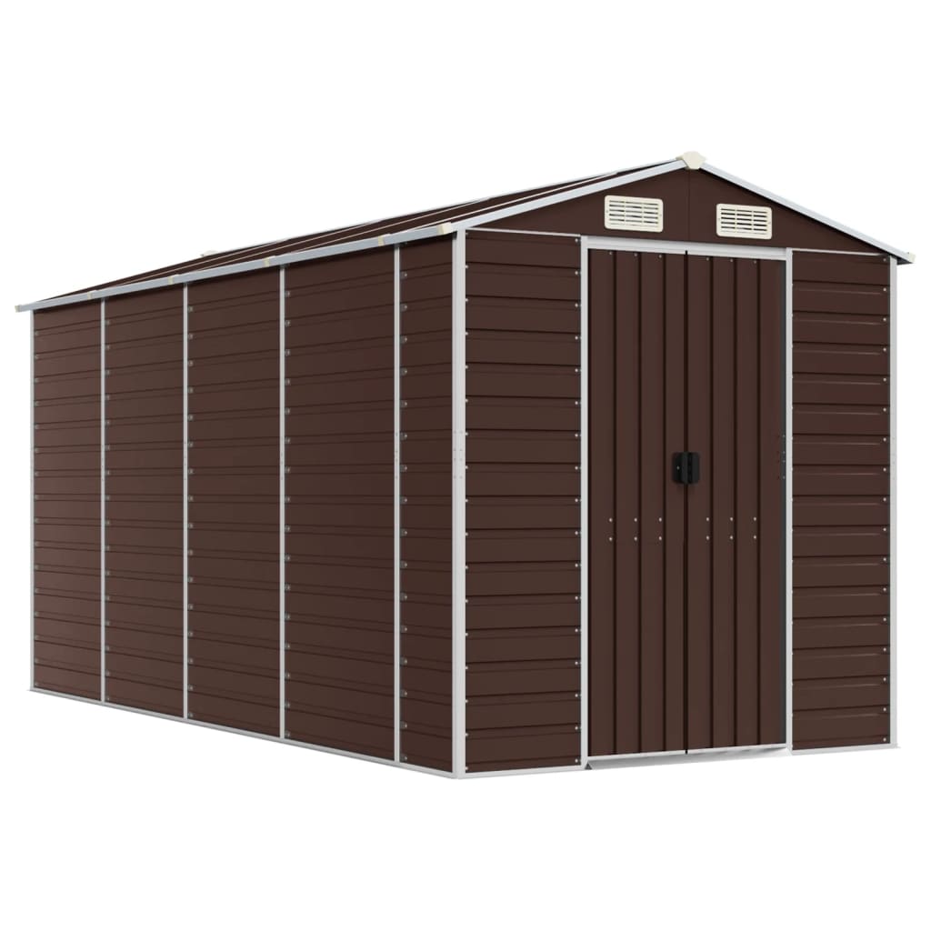 Gartenhaus Braun 191x385x198 cm Verzinkter Stahl