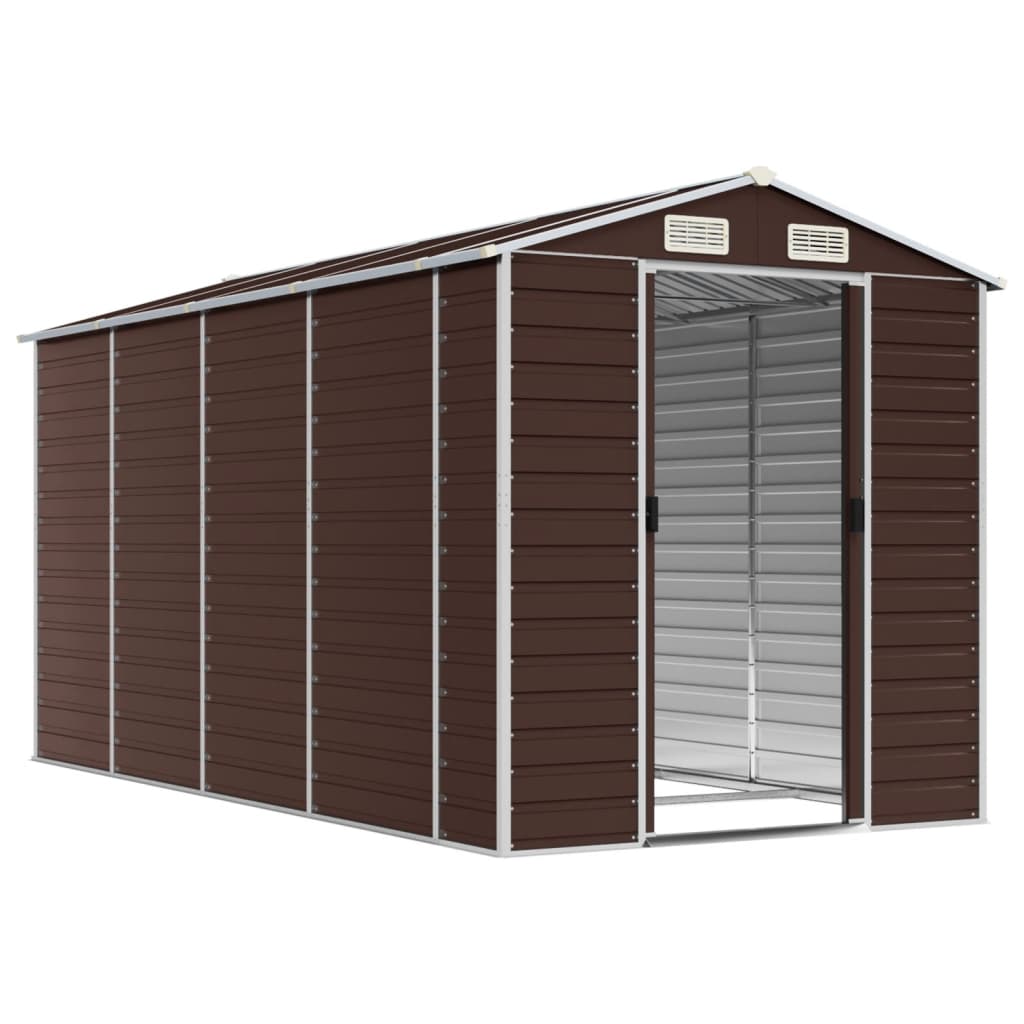 Gartenhaus Braun 191x385x198 cm Verzinkter Stahl