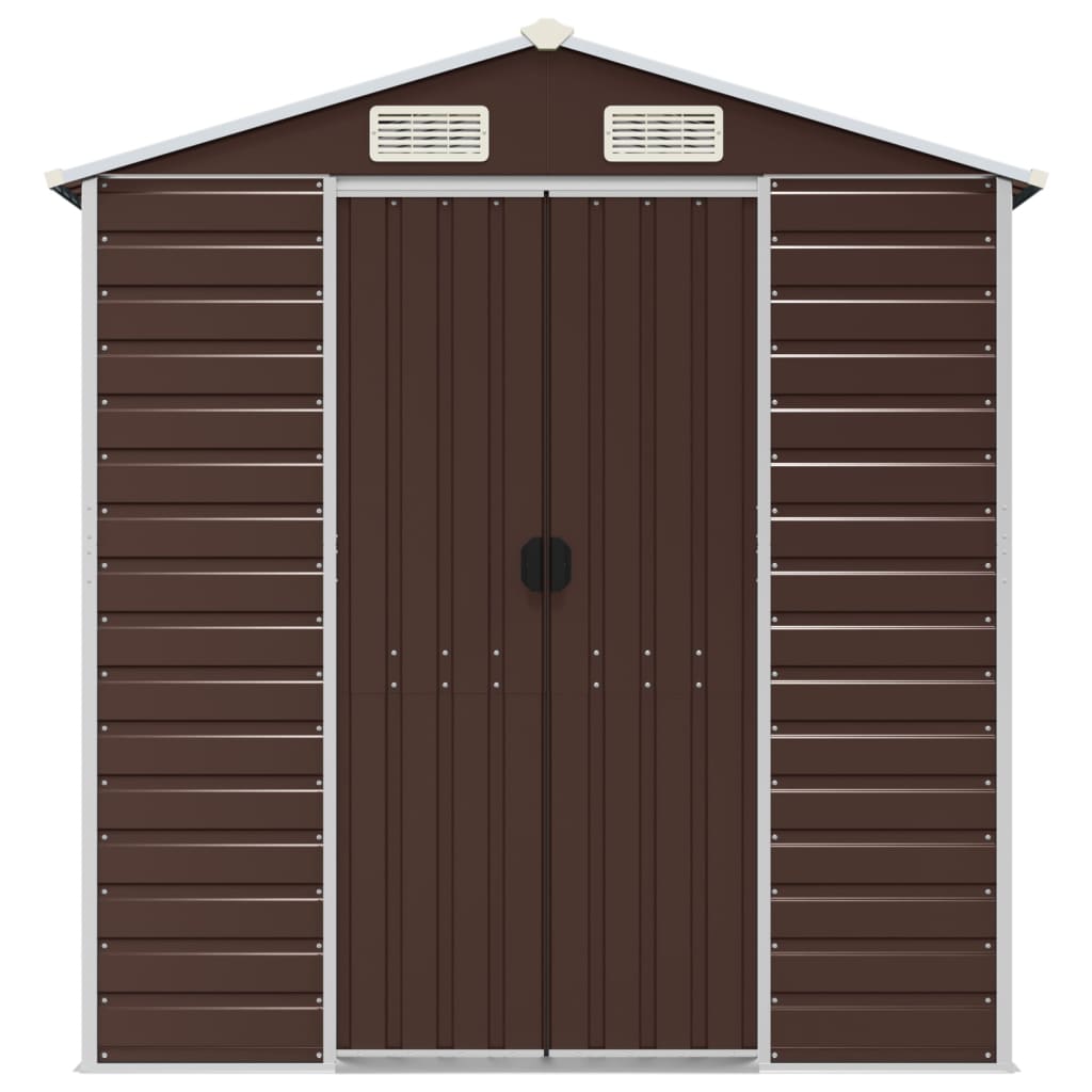 Gartenhaus Braun 191x385x198 cm Verzinkter Stahl