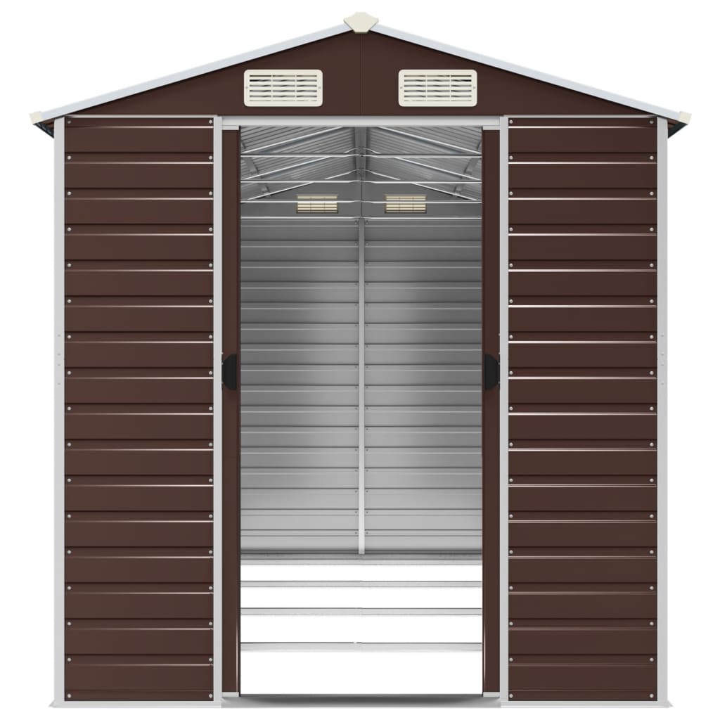 Gartenhaus Braun 191x385x198 cm Verzinkter Stahl