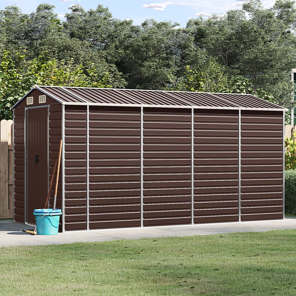 Gartenhaus Braun 191x385x198 cm Verzinkter Stahl