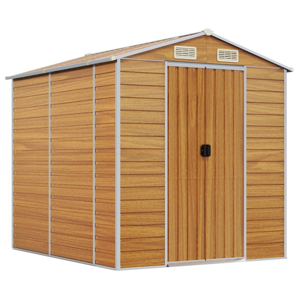 Gartenhaus Hellbraun 191 x 215 x 198 cm Verzinkter Stahl