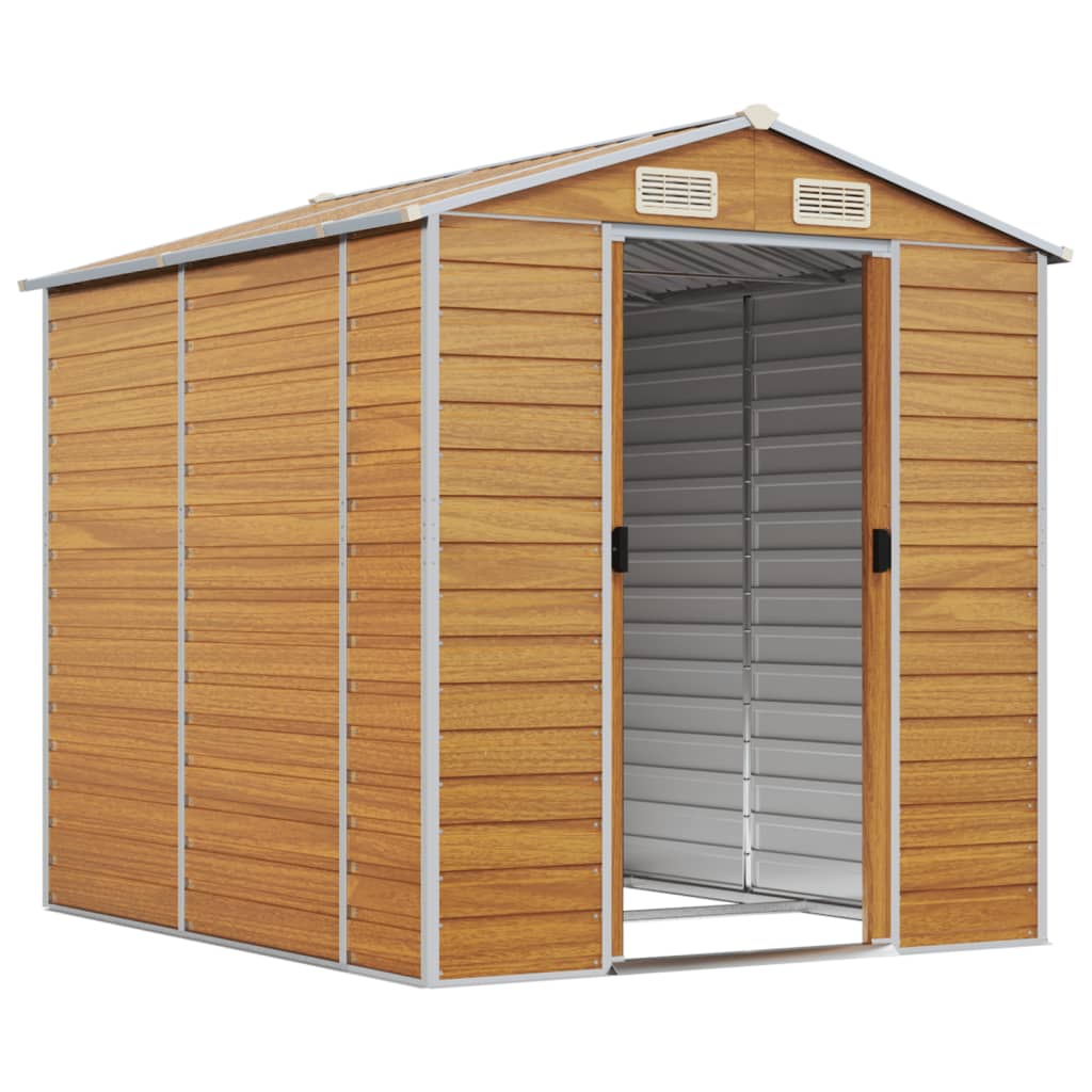 Gartenhaus Hellbraun 191 x 215 x 198 cm Verzinkter Stahl